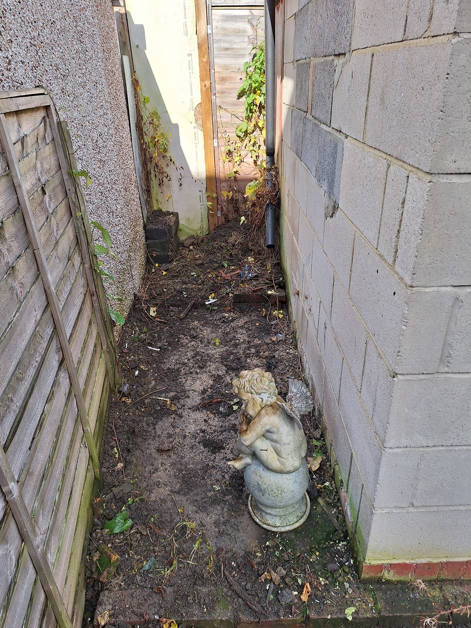 alley cleared from rubbish by removal team